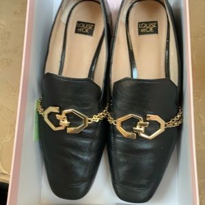 Black paten leather flats